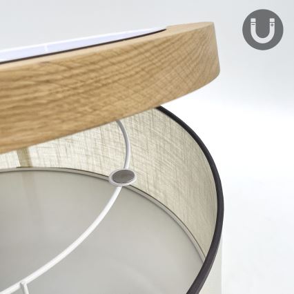 Brilagi - Plafoniera BELLADONNA 2xE27/15W/230V diametro 40 cm color crema/quercia