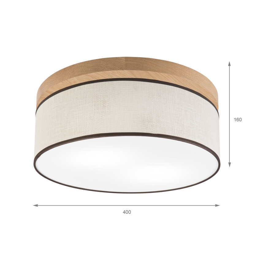 Brilagi - Plafoniera BELLADONNA 2xE27/15W/230V diametro 40 cm color crema/quercia
