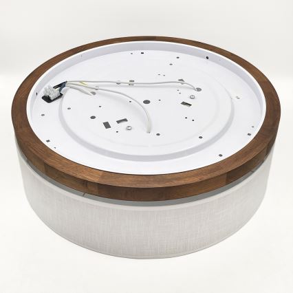 Brilagi - Plafoniera BELLADONNA 3xE27/15W/230V diametro 50 cm bianco/quercia ciliegio