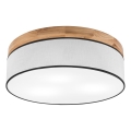 Brilagi - Plafoniera BELLADONNA 3xE27/15W/230V diametro 50 cm bianco/quercia