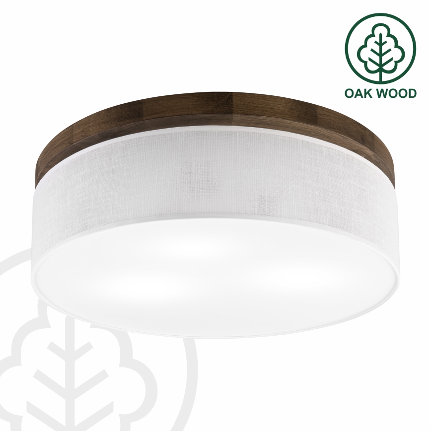 Brilagi - Plafoniera BELLADONNA 3xE27/15W/230V diametro 50 cm bianco/quercia