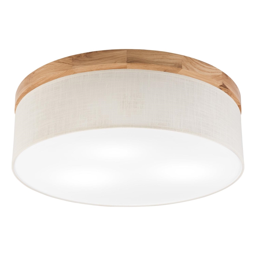 Brilagi - Plafoniera BELLADONNA 3xE27/15W/230V diametro 50 cm color crema/quercia