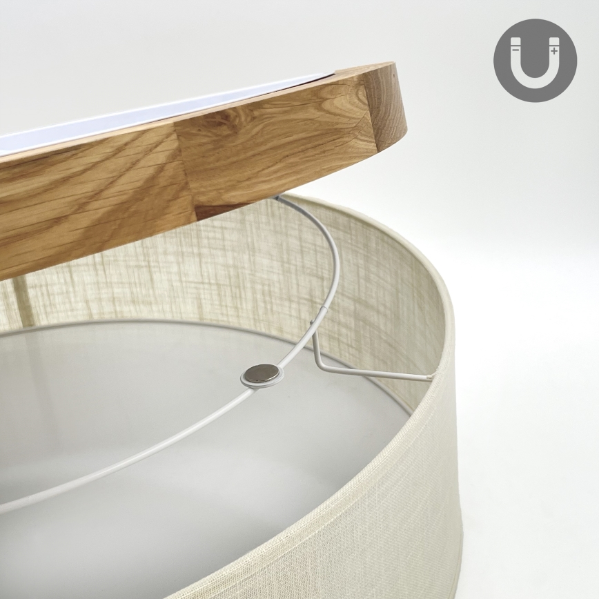 Brilagi - Plafoniera BELLADONNA 3xE27/15W/230V diametro 50 cm color crema/quercia