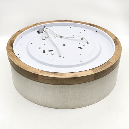 Brilagi - Plafoniera BELLADONNA 3xE27/15W/230V diametro 50 cm color crema/quercia