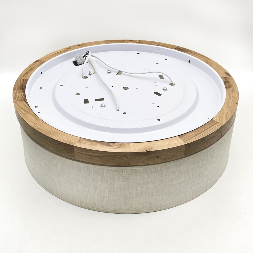 Brilagi - Plafoniera BELLADONNA 3xE27/15W/230V diametro 50 cm color crema/quercia
