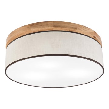 Brilagi - Plafoniera BELLADONNA 3xE27/15W/230V diametro 50 cm color crema/quercia