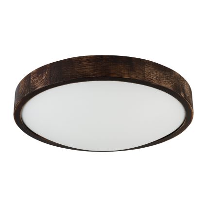 Brilagi - Plafoniera CARVALHO SLIM SMOKEY 2xE27/60W/230V rovere Ø 37,5 cm