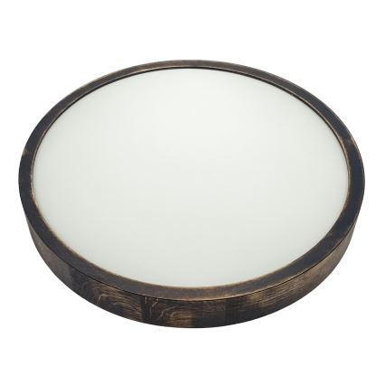 Brilagi - Plafoniera CARVALHO SLIM SMOKEY 2xE27/60W/230V rovere Ø 37,5 cm