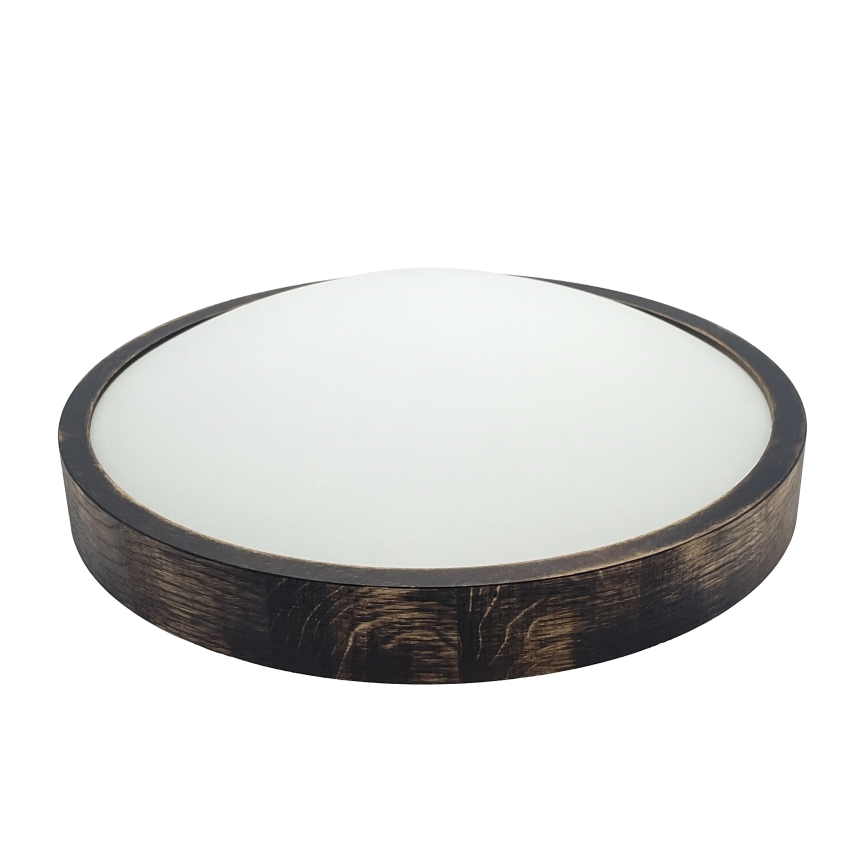 Brilagi - Plafoniera CARVALHO SLIM SMOKEY 2xE27/60W/230V rovere Ø 37,5 cm