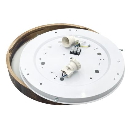 Brilagi - Plafoniera CARVALHO SLIM SMOKEY 2xE27/60W/230V rovere Ø 37,5 cm