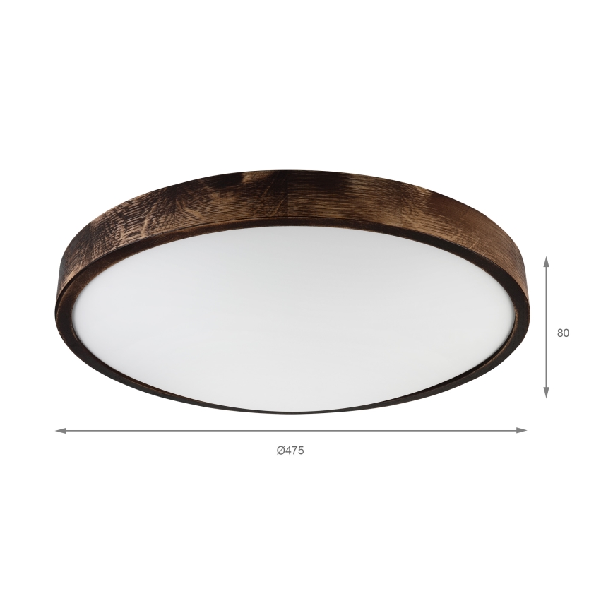 Brilagi - Plafoniera CARVALHO SMOKEY 3xE27/15W/230V rovere Ø 47,5 cm