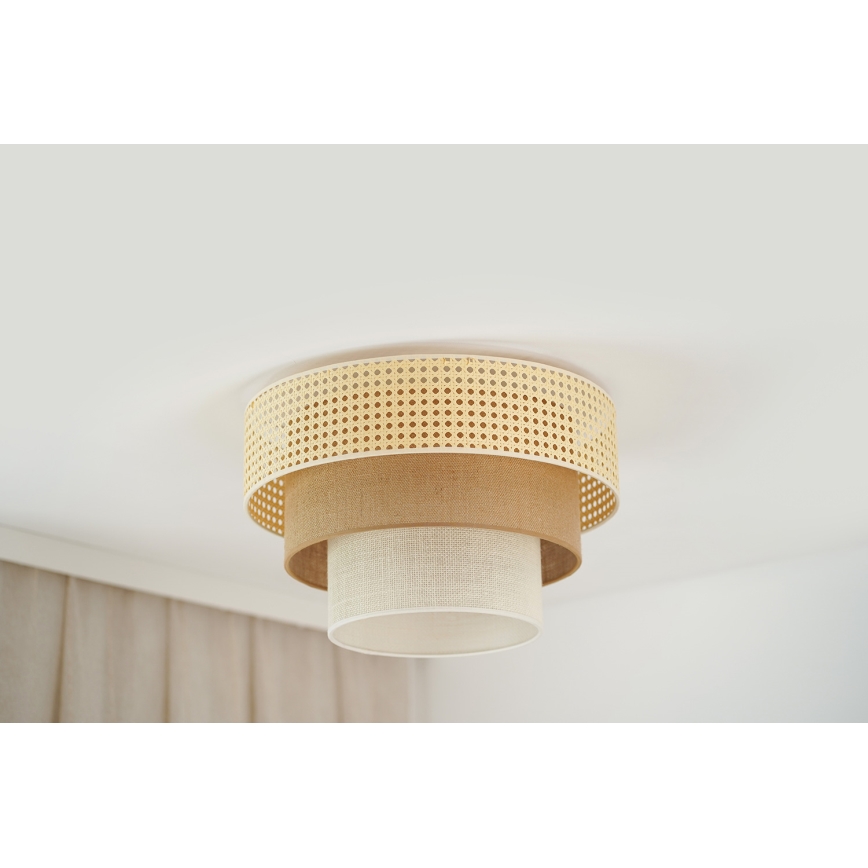 Brilagi - Plafoniera CEDAR LUNETA 1xE27/15W/230V diametro 45 cm beige/marrone/color crema
