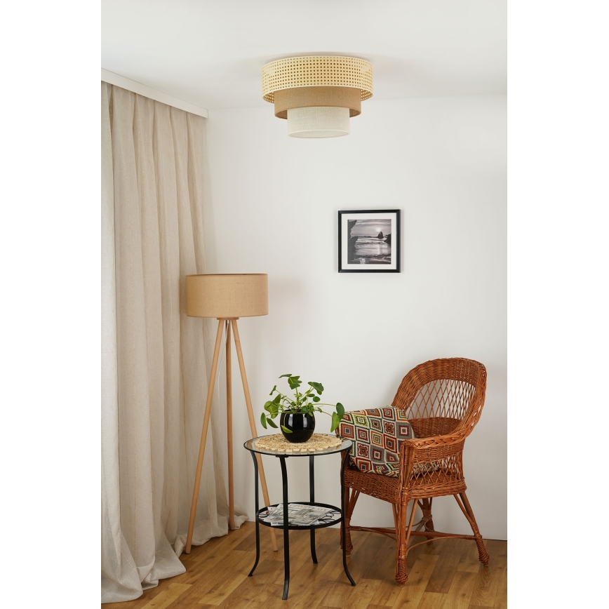 Brilagi - Plafoniera CEDAR LUNETA 1xE27/15W/230V diametro 45 cm beige/marrone/color crema
