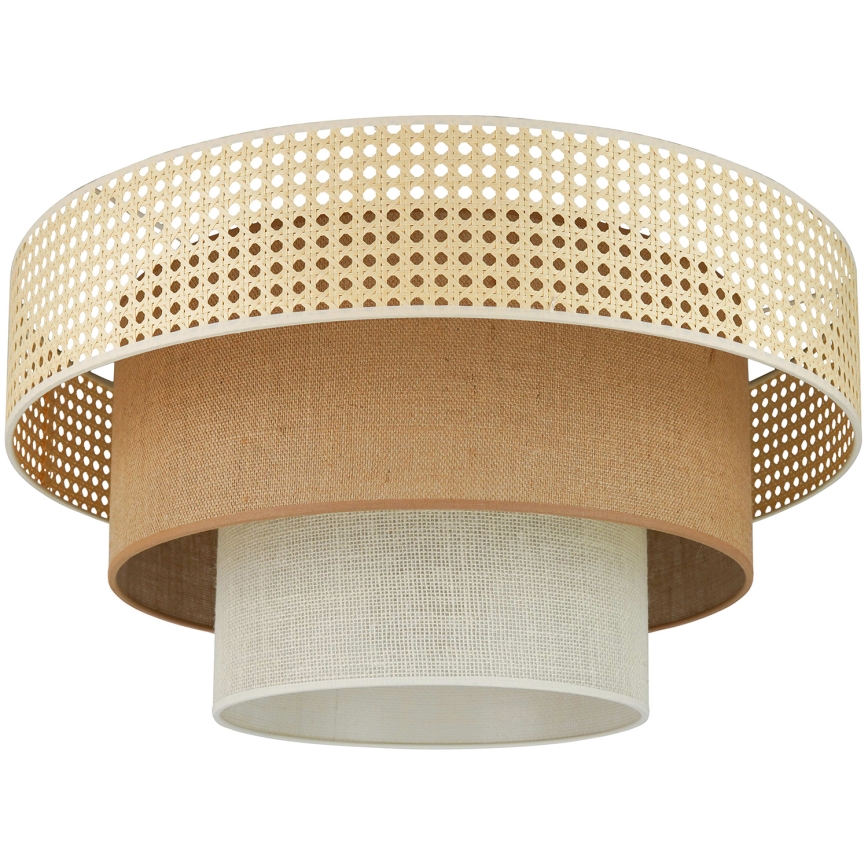 Brilagi - Lampada da soffitto CEDAR LUNETA 1xE27/15W/230V diam. 45 cm rattan/marrone/crema