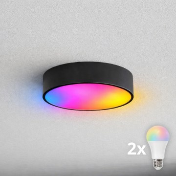 Brilagi - Plafoniera da bagno LED RGBW dimmerabile CLARE 2xE27/9W/230V 2700-6500K Ø 30 cm IP54 Wi-Fi nero