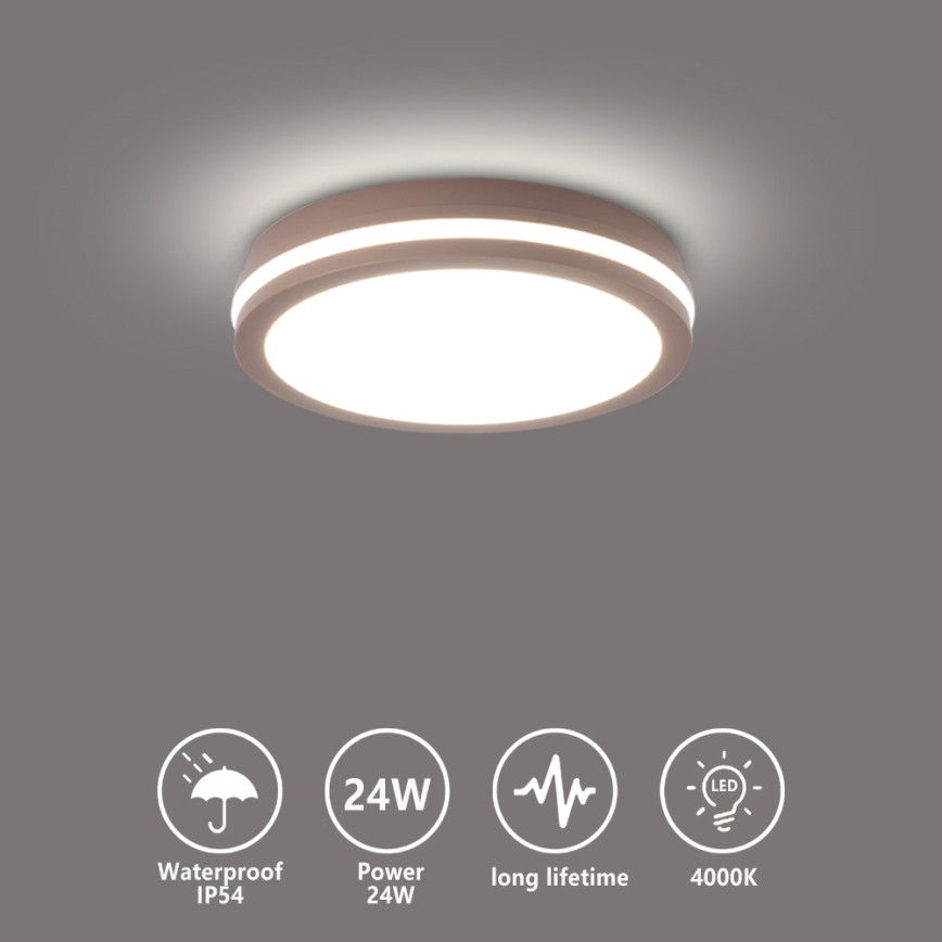 Brilagi - plafoniera da esterno a LED BENE LED/24W/230V Ø 26 cm marrone IP54