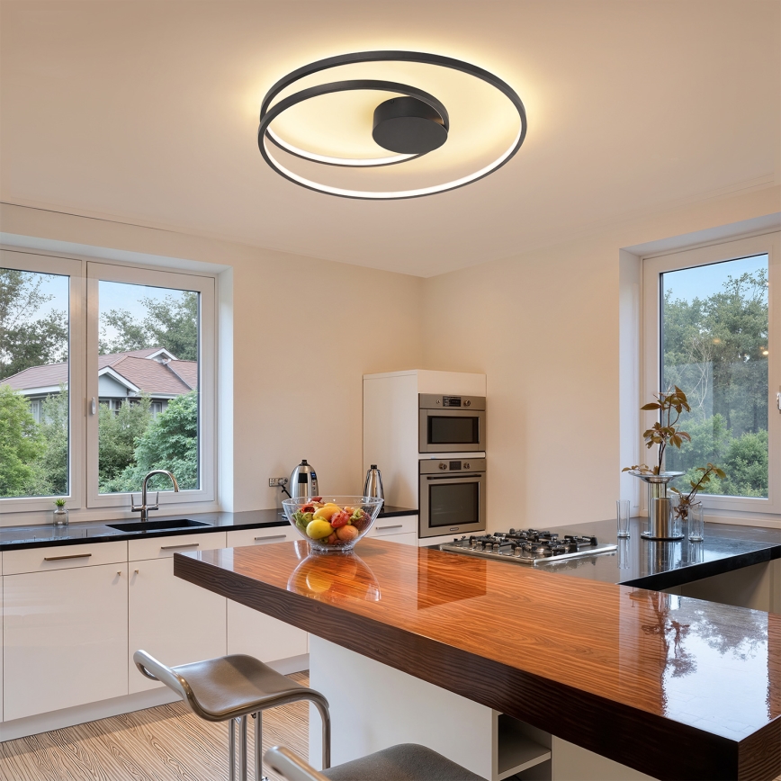 Brilagi - Plafoniera dimmerabile a LED TWISTER LED/75W/230V 3000-6000K Ø 70 cm nera + telecomando