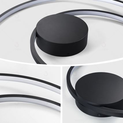 Brilagi - Plafoniera dimmerabile a LED TWISTER LED/75W/230V 3000-6000K Ø 70 cm nera + telecomando