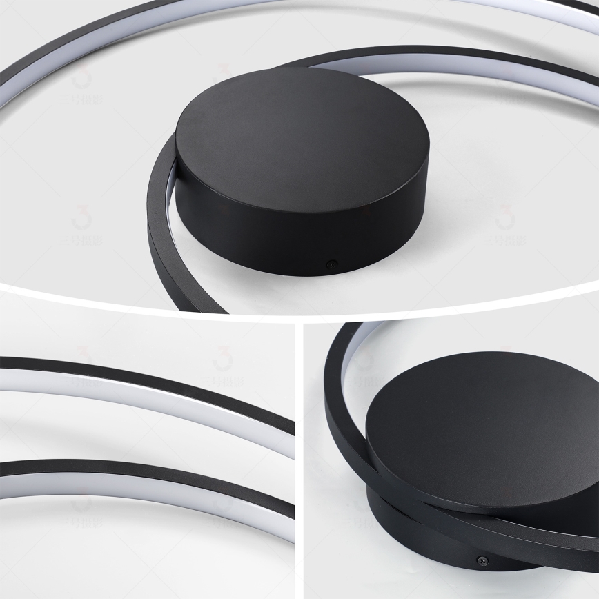 Brilagi - Plafoniera dimmerabile a LED TWISTER LED/75W/230V 3000-6000K Ø 70 cm nera + telecomando