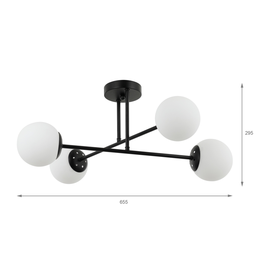 Brilagi - Plafoniera da soffitto MALIVA 4xE14/15W/230V nero/bianco