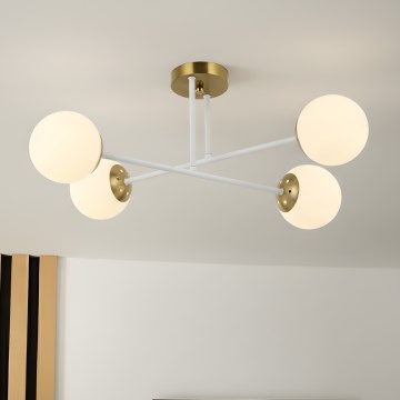 Brilagi - Plafoniera da soffitto MALIVA 4xE14/15W/230V oro/bianco