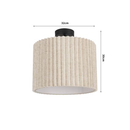Brilagi - Plafoniera da soffitto NORDIC WAVE 1xE27/15W/230V Ø 32 cm lino/nero