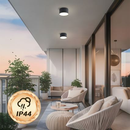Brilagi - Plafoniera da soffitto per bagno LED FORIS LED/9W/230V Ø 9 cm nera IP44