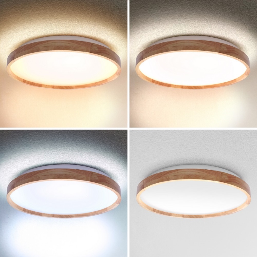 Brilagi - Plafoniera LED dimmerabile ALSON LED/48W/230V 3000-6500K rovere Ø 39,5 cm + telecomando