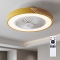 Brilagi - Plafoniera dimmerabile a LED con ventilatore LED/38W/230V 3000-6500K 3000-6500K Ø 50 cm oro/rovere + telecomando