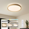 Brilagi - Plafoniera dimmerabile a LED CORVO LED/72W/230V 3000-6000K finitura in legno Ø 50 cm + telecomando
