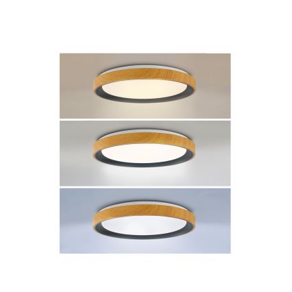 Brilagi - Plafoniera LED dimmerabile FLOCO LED/48W/230V 3000-6500K Ø 40 cm finitura effetto legno/nero + telecomando