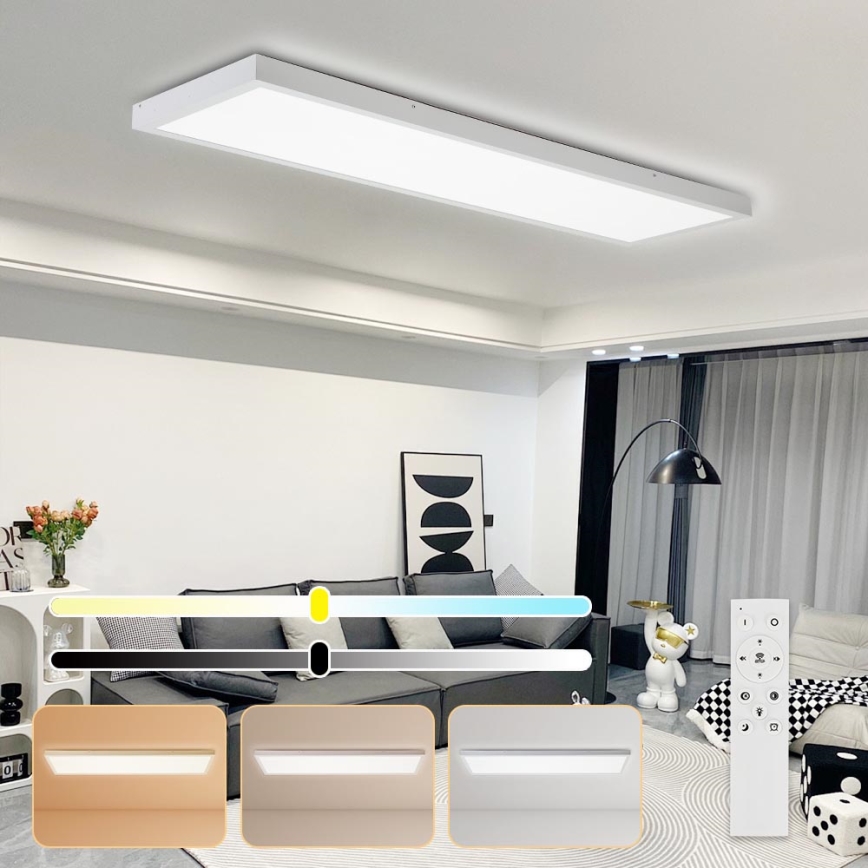 Brilagi - Plafoniera dimmerabile a LED per bagno FRAME SMART LED/50W/230V 120x30 cm 3000-6000K IP44 bianca + telecomando