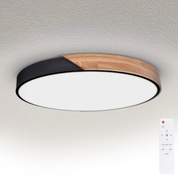 Brilagi - Plafoniera dimmerabile a LED PILANA LED/60W/230V rovere/nero Ø 58,5 cm + telecomando