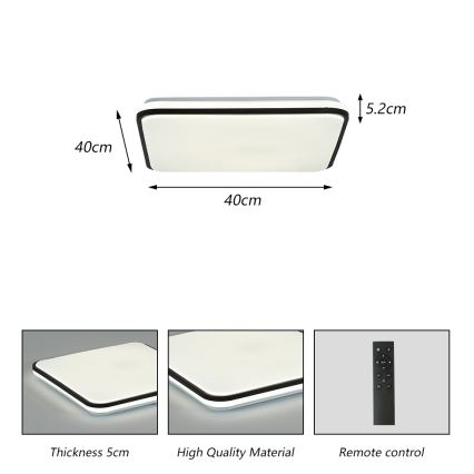 Brilagi - Plafoniera LED dimmerabile SMART LED/24W/230V 43x43 cm 3000-6000K Wi-Fi Tuya Beacon + telecomando