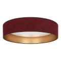 Brilagi - Plafoniera dimmerabile a LED VELVET SMARTIX LED/24W/230V 3000-6000K Ø 45 cm bordeaux/oro Wi-Fi Tuya Beacon + telecomando