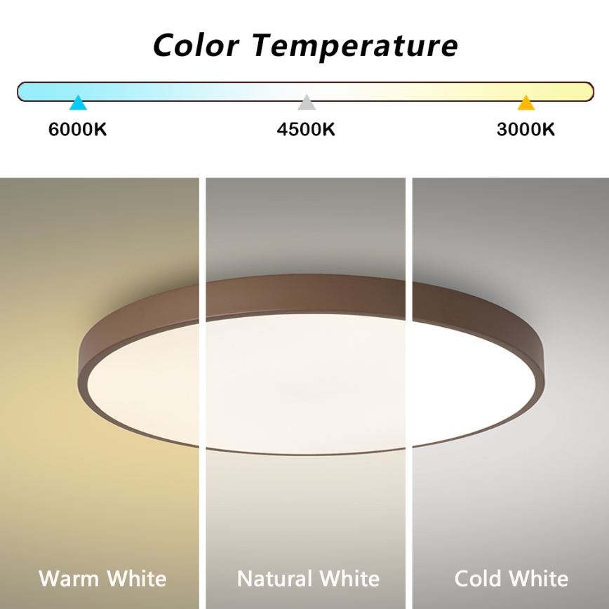 Brilagi - Plafoniera LED dimmerabile POOL LED/60W/230V 3000-6000K Ø 60 cm marrone + telecomando