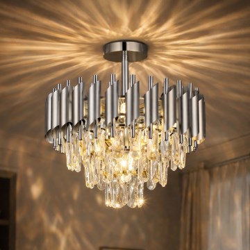 Brilagi - Plafoniera ECLIPSE 5xE14/10W/230V Ø 38 cm, argento