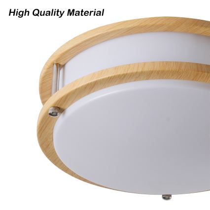 Brilagi - Plafoniera ELARO 2xE27/40W/230V, diametro 26 cm, finitura effetto legno