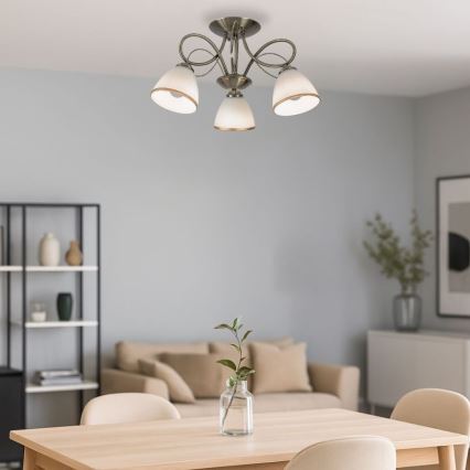 Brilagi - Plafoniera FRED 3xE27/60W/230V Ø 59 cm bronzo