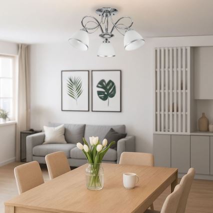 Brilagi - Plafoniera FRED 3xE27/60W/230V Ø 59 cm cromo lucido