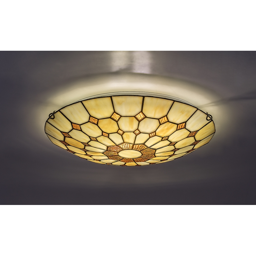 Brilagi - Plafoniera in stile Tiffany con vetri colorati DORAN 2xE27/60W/230V