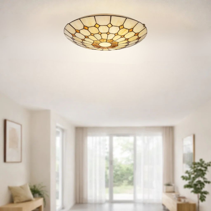 Brilagi - Plafoniera in stile Tiffany con vetri colorati DORAN 2xE27/60W/230V