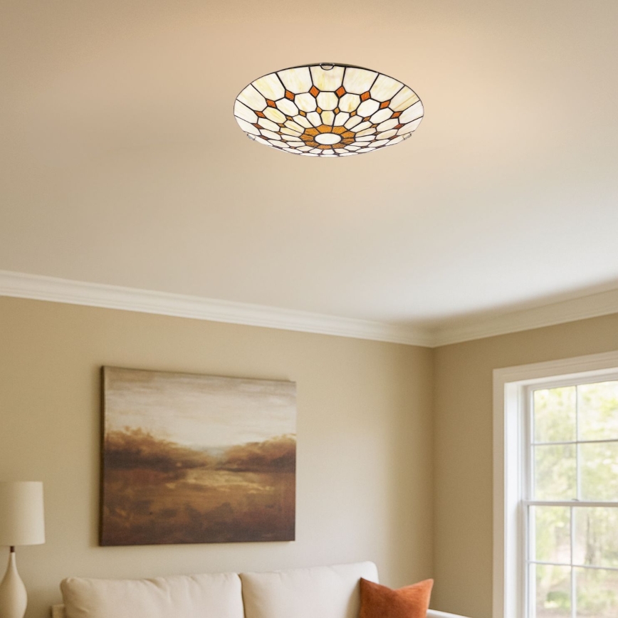 Brilagi - Plafoniera in stile Tiffany con vetri colorati DORAN 2xE27/60W/230V