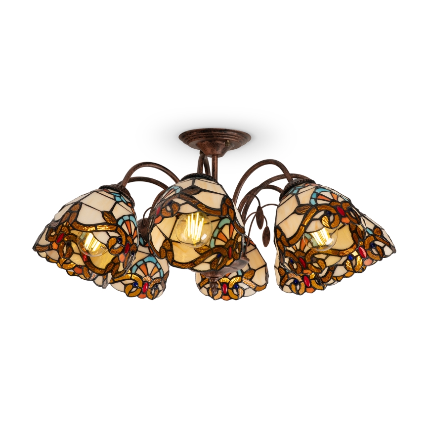 Brilagi - Plafoniera in vetro Tiffany MIRABELLA, 8xE27/60W/230V, Ø 68 cm