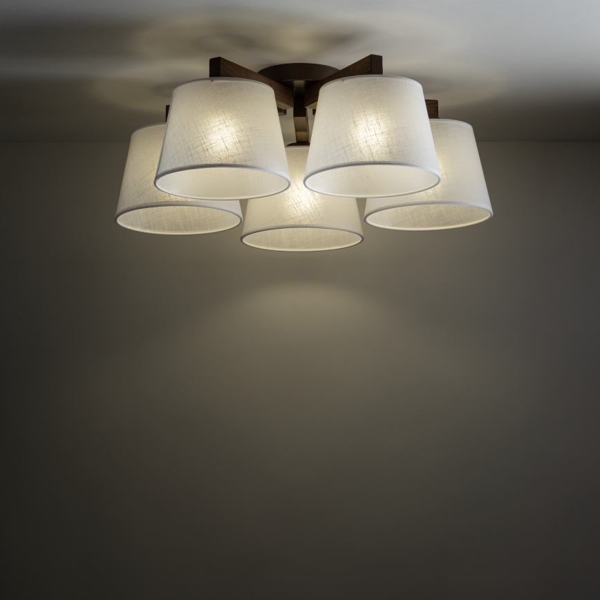 Brilagi - Plafoniera LATTE 5xE27/60W/230V pino/bianco