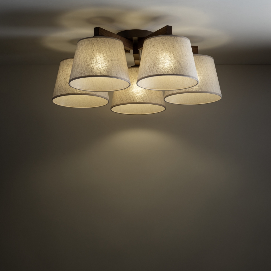 Brilagi - Plafoniera LATTE 5xE27/60W/230V pino/crema