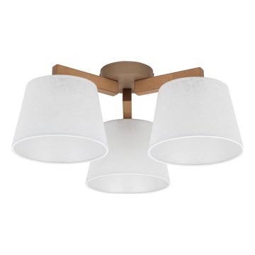 Brilagi - Plafoniera LATTE SABIA 3xE27/15W/230V pino/bianco