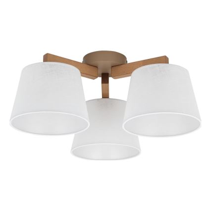 Brilagi - Plafoniera LATTE SABIA 3xE27/15W/230V pino/bianco