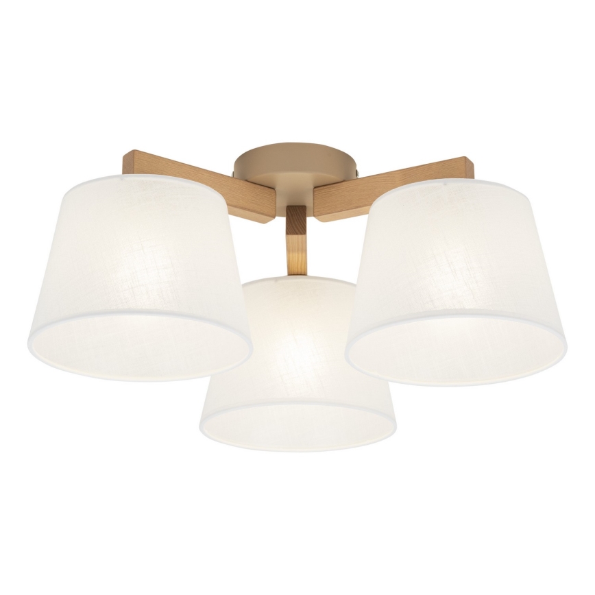 Brilagi - Plafoniera LATTE SABIA 3xE27/15W/230V pino/bianco