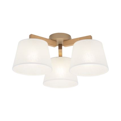 Brilagi - Plafoniera LATTE SABIA 3xE27/60W/230V pino/bianco